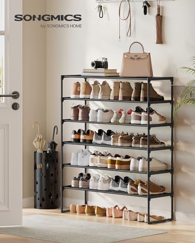 SONGMICS Shoe Rack, 6-Tier Shoe Organizer, Metal Storage Shelf