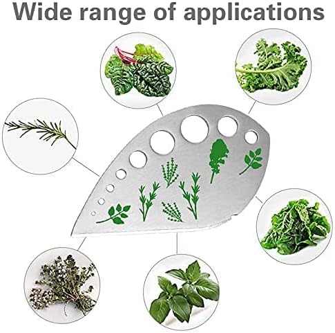 Herb Stripper, Jiaedge Green 9 holes Stainless Steel Kitchen Herbs Leaf Stripping Tool, Metal Herb Peeler for Kale, Collard Greens, Thyme, Basil, Rosemary Stripper