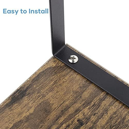 NEX Kitchen Cabinet and Counter Shelf Organizer, Shelf Riser for Pantry Countertop Cupboard Desk Top, Stackable & Expandable, Set of 4, Black and Rustic Brown