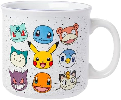 Silver Buffalo Pokémon Bulbasaur Squirtle, Ceramic Camper Mug, 20oz