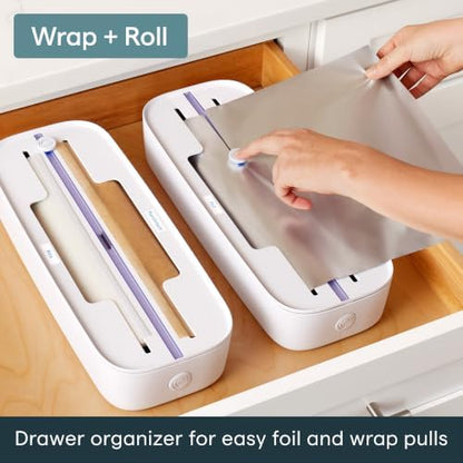 YouCopia StoraRoll Food Wrap Dispenser 2-in-1, Aluminum Foil Wrap Organizer
