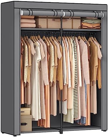 SONGMICS Closet Wardrobe, Clothes Storage, 55.1 x 16.9 x 68.5 Inches