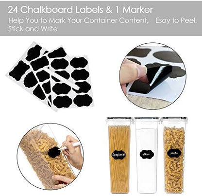 Vtopmart Airtight Food Storage Containers, 4 Pack, 2.8L, Black