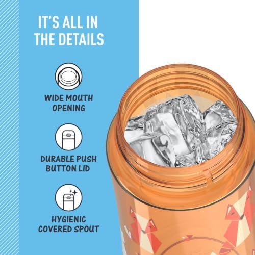 THERMOS FUNTAINER 16oz Plastic Bottle with Spout Lid, Fox Friends