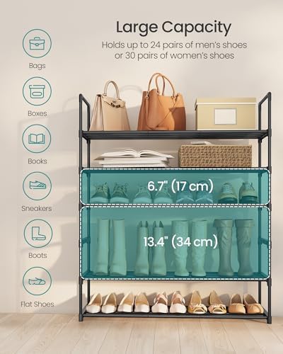 SONGMICS Shoe Rack, 6-Tier Shoe Organizer, Metal Storage Shelf