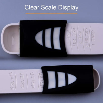 Adjustable Measuring Spoon White, Creative Double End Adjustable Scale