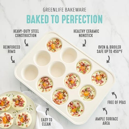 GreenLife 6 Piece Ceramic Nonstick Oven Bakeware Set, Turquoise