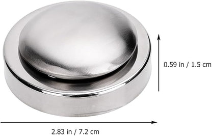 LIOOBO Stainless Steel Soap for Kitchen Odor Removal, Creative Round Design with Smooth Surface and No Burrs, Effective Stainless Steel Deodorant Soap for Fridge and Food Smell