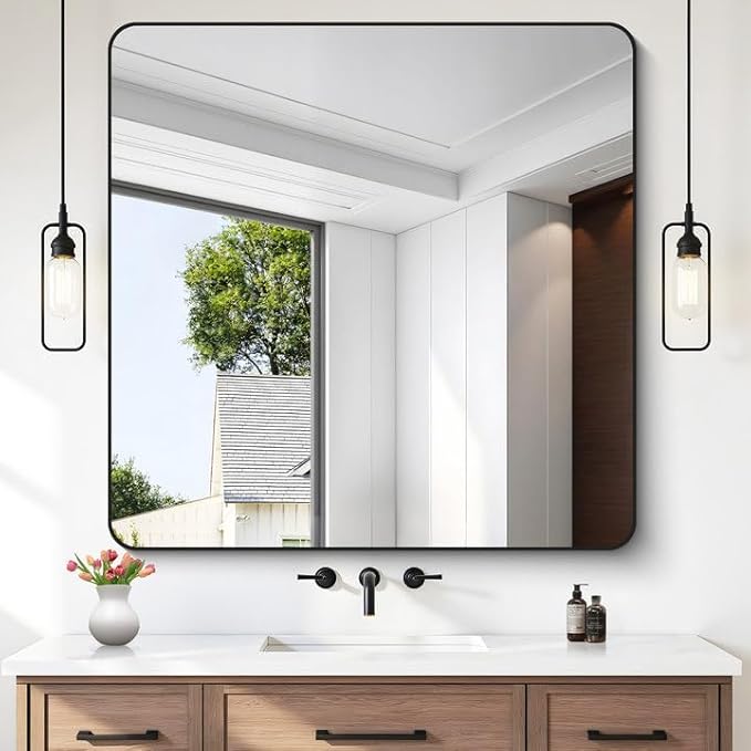FORBATH Bathroom Mirror 42x42 Inch, Large Square Vanity Mirror