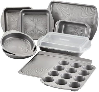 Circulon Total Nonstick Bakeware Set, Metal Baking Pans Set, 10-Piece, Gray
