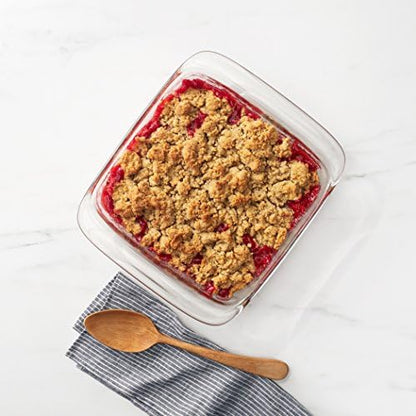 OXO Good Grips Freezer-to-Oven Safe 3 Qt Glass Baking Dish with Lid, 9 x 13,Clear,9 x 13 & Good Grips Freezer-to-Oven Safe 2 Qt Glass Baking Dish with Lid,Clear,8 x 8