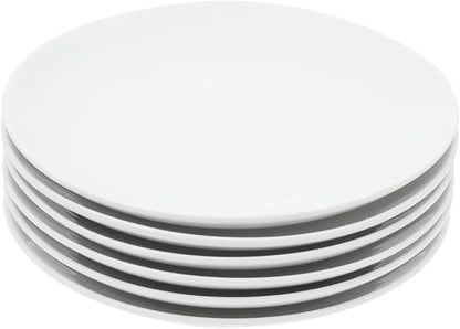 Miicol Ceramic Appetizer Plates Set of 6, White Dessert Plates 8 Inch, Small Dinner Plates, Modern Round Salad Plates, Porcelain Serving Dishes for Snack, Bread, Fruit, Microwave & Dishwasher Safe