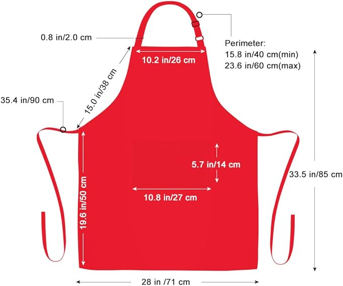 Jubatus 4 Pack Bib Aprons with 2 Pockets Cooking Chef Kitchen Apron