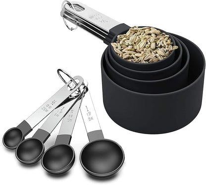 Plastic Measuring Cup & Spoon Set – 8-Piece