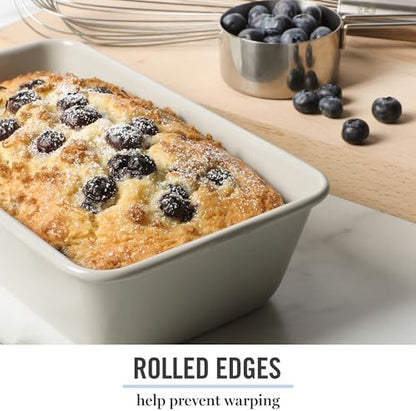 Martha Stewart Gallen 9 Inch Nonstick Carbon Steel Loaf Pan – Cool Grey, Durable Bakeware for Even Baking and Easy Release