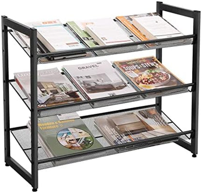 SONGMICS Metal Shoe Rack, 3-Tier Shoe Orgainzer, Holds 9-12 Pairs