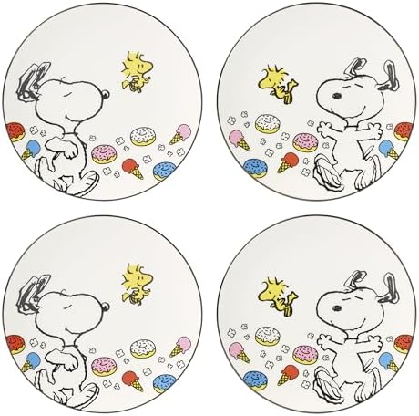 Lenox Chef Snoopy 4-Piece Accent Plates, Appetizer Plate Set for 4