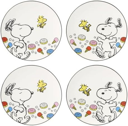 Lenox Chef Snoopy 4-Piece Accent Plates, Appetizer Plate Set for 4