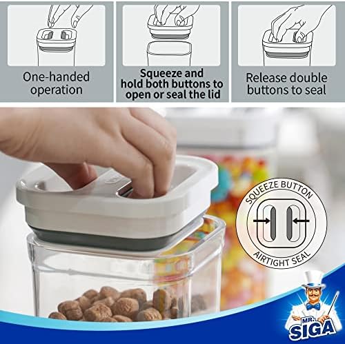 MR.SIGA 8 Pack Airtight Food Storage Container Set for Pantry Organization