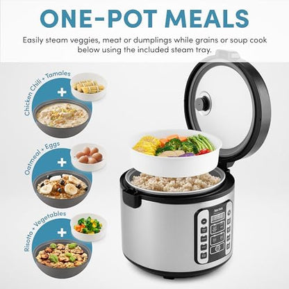 Aroma Housewares AROMA® Professional 20-Cup (Cooked) / 5Qt. Digital Rice Cooker, Steamer, and Slow Cooker Pot with 10 Smart Cooking Modes, Including Sauté-then-Simmer®