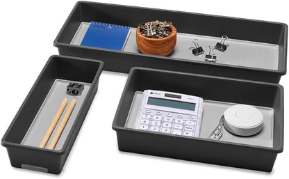 madesmart 3 Bin Drawer Organizer Set, Office & Bathroom, Organizer