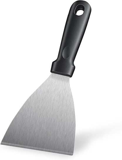 Griddle Scraper，Stainless Steel Grill Scraper, Slant Edge Metal Spatula