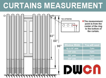 DWCN Blackout Curtains 84 Inches Long, Room Drakening Drapes