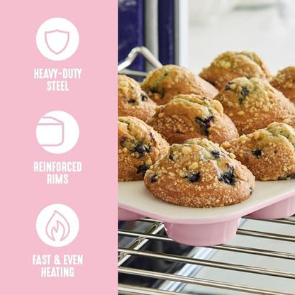 GreenLife 6 Piece Ceramic Nonstick Oven Bakeware Set, Pink