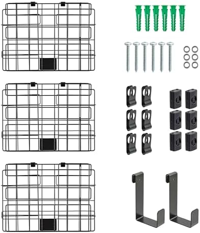 IRIS USA Over The Door Organizer, 3 Pack, Hanging or Wall Mount Wire Basket