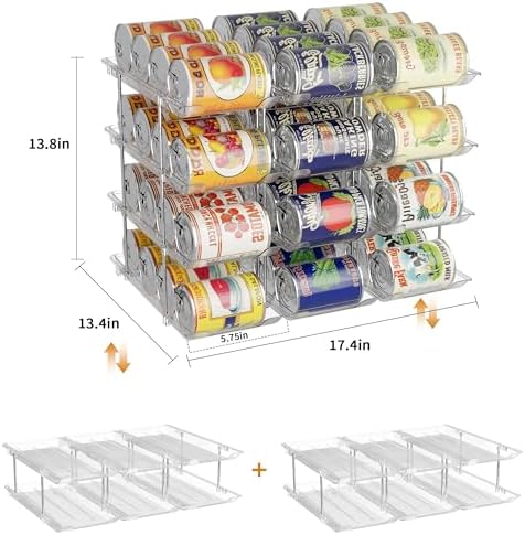 LXLXXL Can Organizer for Pantry Canned Food Storage Goods Holders 4 Tier