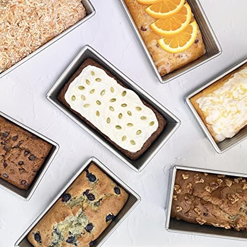 USA Pan Nonstick Standard Bread Loaf Pan, Aluminized Steel, 1 Pound (8.5 x 4.5 x 2.75 Inch) (Pack of 6)