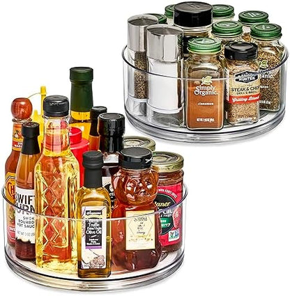 Sorbus Lazy Susan Organizer, Clear Turntable Organizer (Tall 2 Pack)