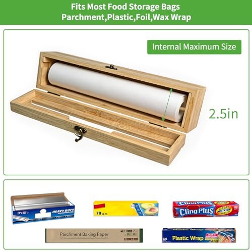 MSJGA Magnetic Plastic Wrap Dispenser with Cutter for Drawer & Refrigerator