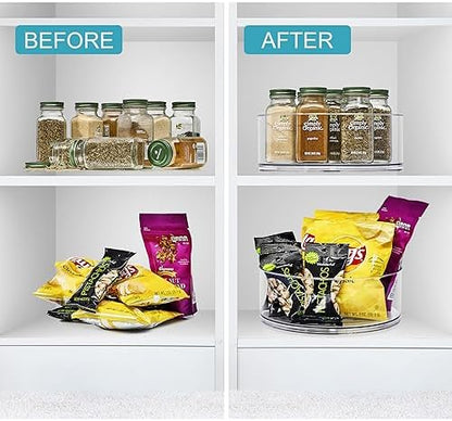 Sorbus Lazy Susan Organizer, Clear Turntable Organizer (Tall 2 Pack)