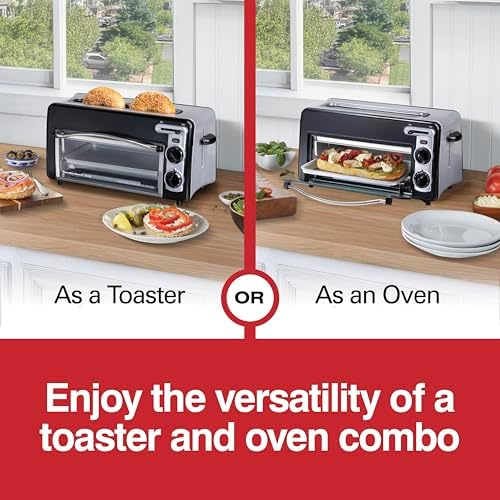 Hamilton Beach 2-in-1 Countertop Toaster Oven & Long Slot 2 Slice Toaster