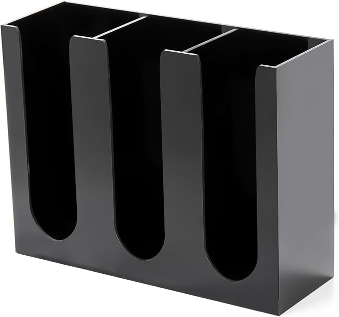 Acrylic Coffee Cup and Lid Storage Organizer Holder, 3 Compartments Disposable