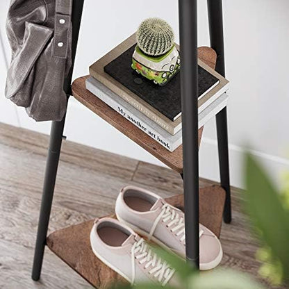 VASAGLE Coat Rack Freestanding, Hall Tree with 2 Shelves