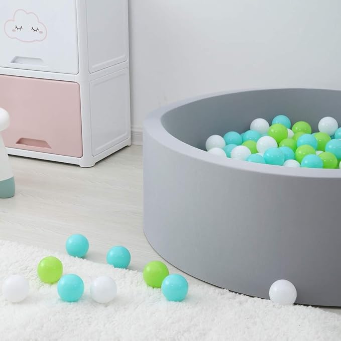 GOGOSO Ball Pit Balls for Toddlers, Green Balls for Ball Pool Birhtday Party Girls Kids with Storage Bag, 2.17inches 100pcs