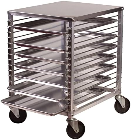 Winco 15-Tier Aluminum Sheet Pan Rack with Hard Top and Wire Slides