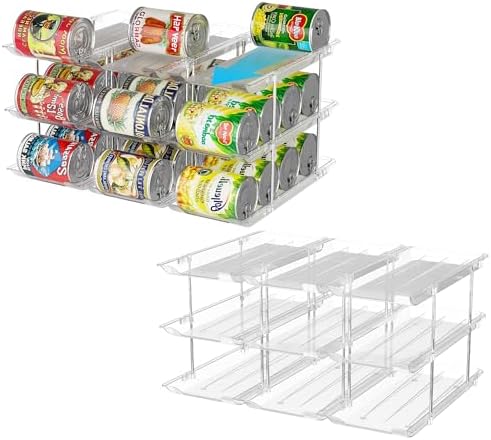 LXLXXL Can Organizer for Pantry Canned Food Storage Holder 3 Tier 2 Packs
