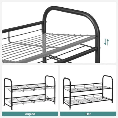 SONGMICS 2-Tier Stackable Metal Shoe Rack, Holds Up to 8 Pairs of Shoes