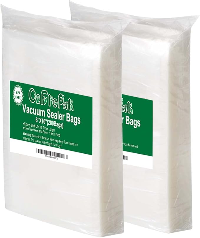 O2frepak 200 Pint 6" x 10" Vacuum Sealer Bags with BPA Free and Heavy Duty, Vacuum Seal Food Sealer Bags,Great for Food Storage Vaccume Sealer PreCut Bag