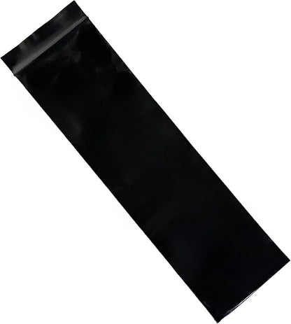 PABCK 100 Pieces Black Reclosable Zip Bags 5.1mil Thickness Poly Plastic Packaging Resealable Zipper Lock Closure Bag for Storage (2.8x9.8 inch)