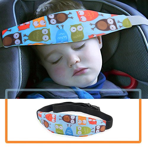 Head Support for Stroller Car Seat - Head Band Strap Headrest for Sleeping Traveling for Toddler Kids Children Child Baby Infant- (Elephant+Blue)
