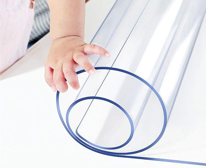 Wadrac 1.5mm Thick 17x54 Clear Table Cover Protector Study Desk Topper Pad Blotter Plastic Transparent Desk Mat for Desktop Writing Computer Desk Protector for Office and Home Easy Clean Waterproof