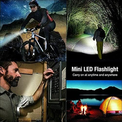 Led Flashlight Rechargeable USB Mini Torch Light, Ultra Brightest Small Flash Light Handheld Pocket Compact Portable Tiny Lamp with Side Lantern, High Powered Tactical Travel Flashlights 1 Pack