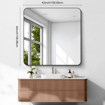 FORBATH Bathroom Mirror 42x42 Inch, Large Square Vanity Mirror