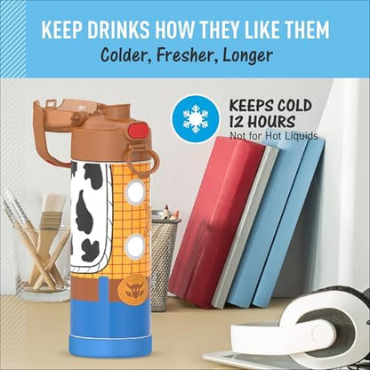 THERMOS FUNTAINER Water Bottle with Spout, 16oz, Toy Story Woody