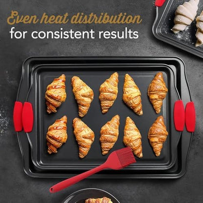 Eatex Baking Sheet Set, 3 Piece Baking Pans Set, Cookie Sheets for Baking