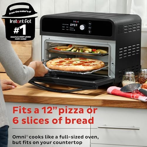 Instant Pot Omni 19QT/18L Toaster Oven Air Fryer, 7-in-1 Functions, Fits 12" Pizza, Crisps, Broils, Bakes, Roasts, Toasts, Warms, Convection, 100+ In-App Recipes, from the Makers of Instant Pot, Black